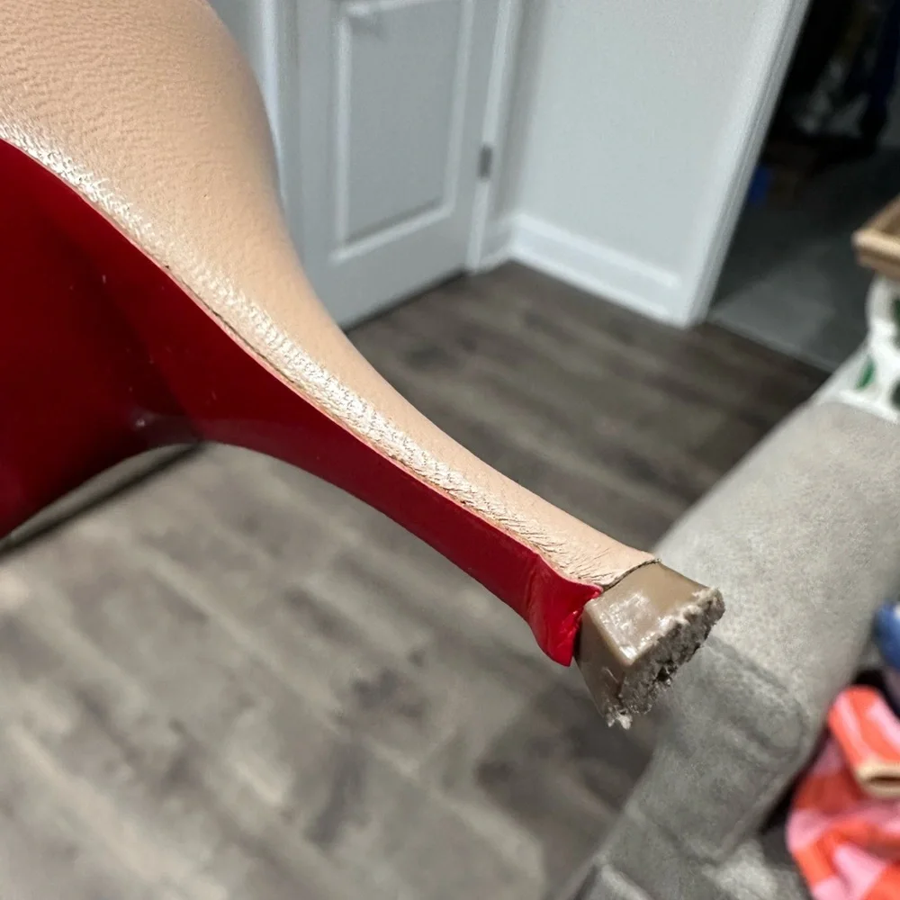 Christian Louboutin Brown Pointed Toe Heels - Picture 9 of 10